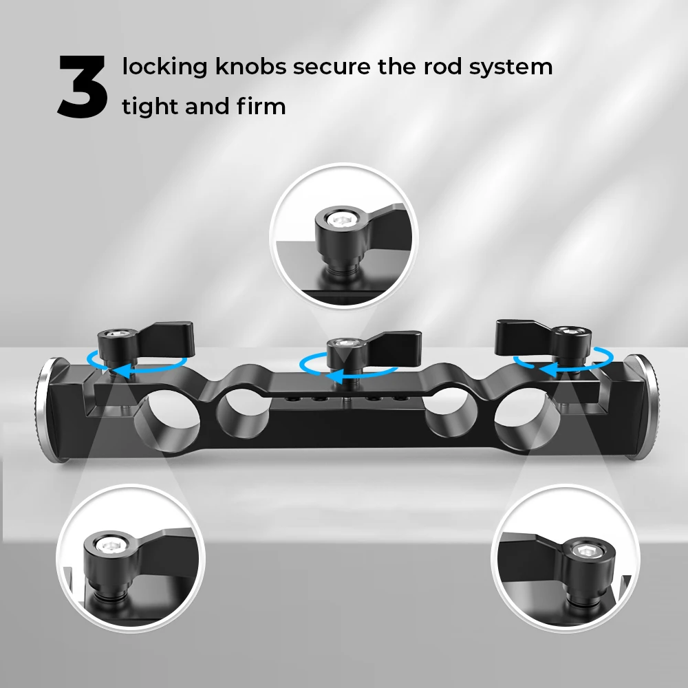 CAMVATE 15mm & 19mm Dual-Port Rod Clamp for DSLR
