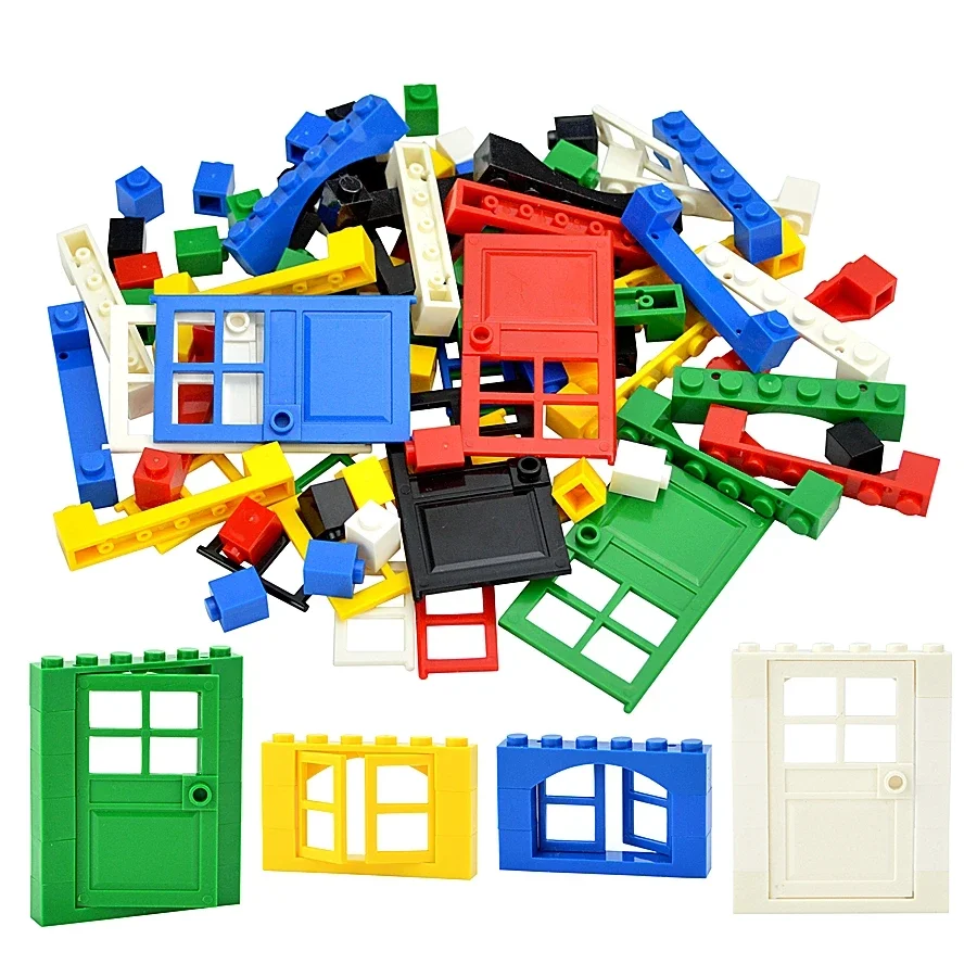 House Assemblage Building Blocks para crianças, City Door, Window Brick, Brinquedos de plástico, Educacional Compatível, Leduo, DIY, 102Pcs