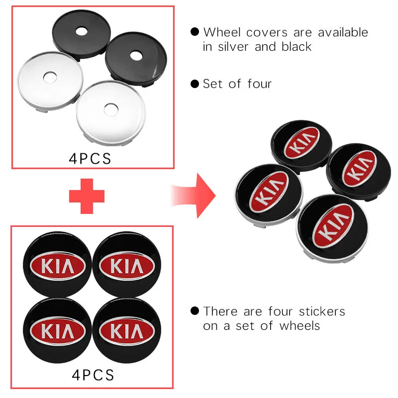 Tapa de cubo de rueda de estilo de coche para KIA Rio Ceed Sportage Cerato Sorento K3 K5, cubierta de llanta, insignia de emblema, accesorios para
