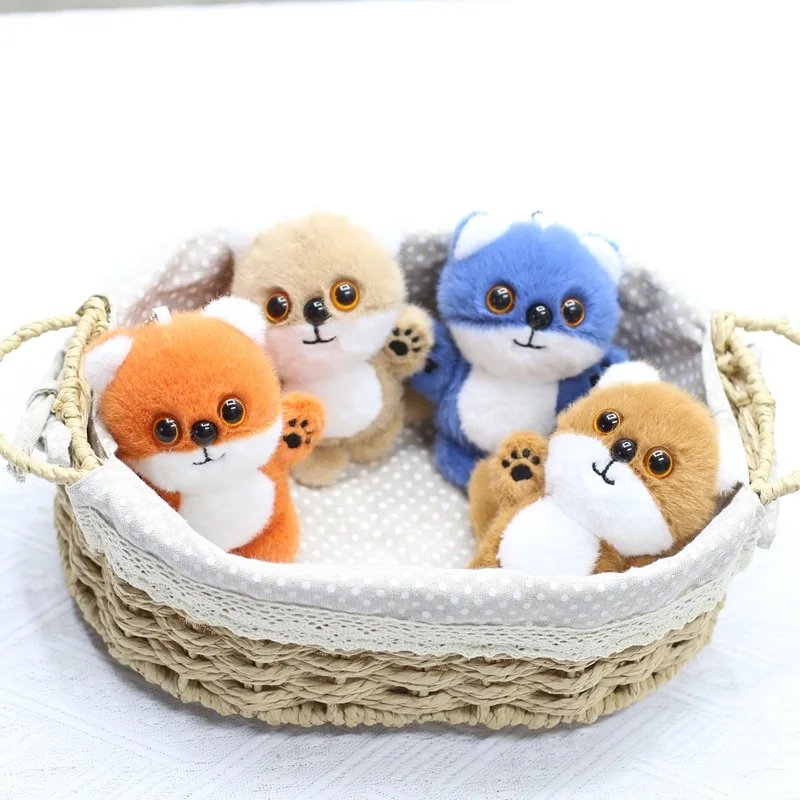 

12-13cm 50pcs Wholesale Little Fox Keychain Plush Toy Book Bag Ornament Keychain Doll