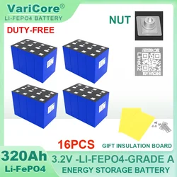 16pcs 3.2V 320Ah Lifepo4 Battery Lithium Iron Phosphate Cell 4s 8s 12v 24v Travel Solar RV Campers batteries Grade A Tax Free