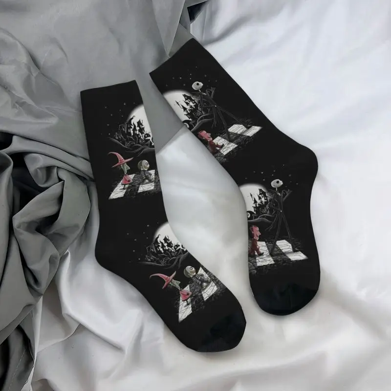 Halloween Cartoon Skull Jack Dress Socks for Men Women Warm Fashion Tim Burton Christmas Horror Movie Crew Socks