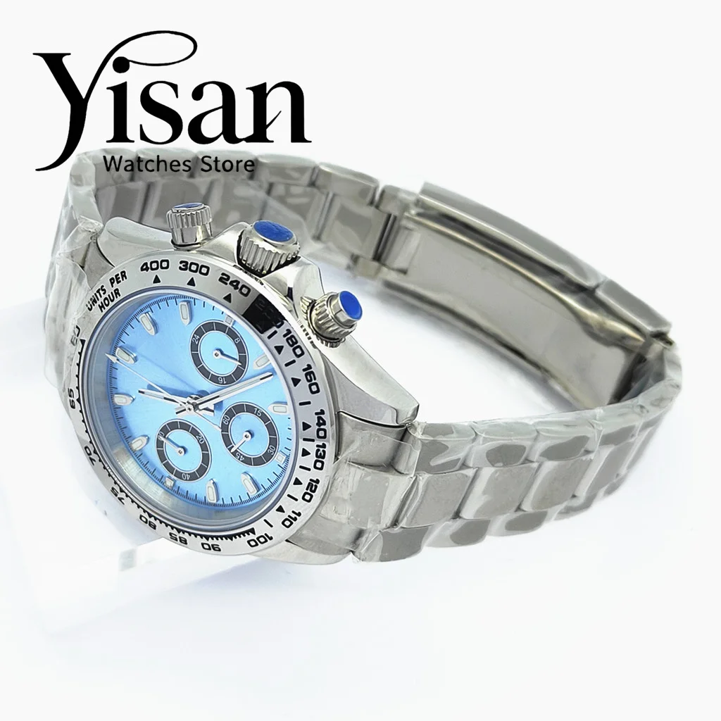 

New 39mm men's watch vk63 movement upscale chronograph watch fashion sapphire fashion sports men's steel band watch