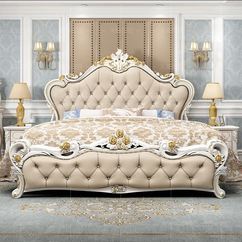

Beauty European Bed Design Girls Tatami Sun Leather Sleeping Bed Luxury Double Modern Bedroom Beliche Lounge Suite Furniture
