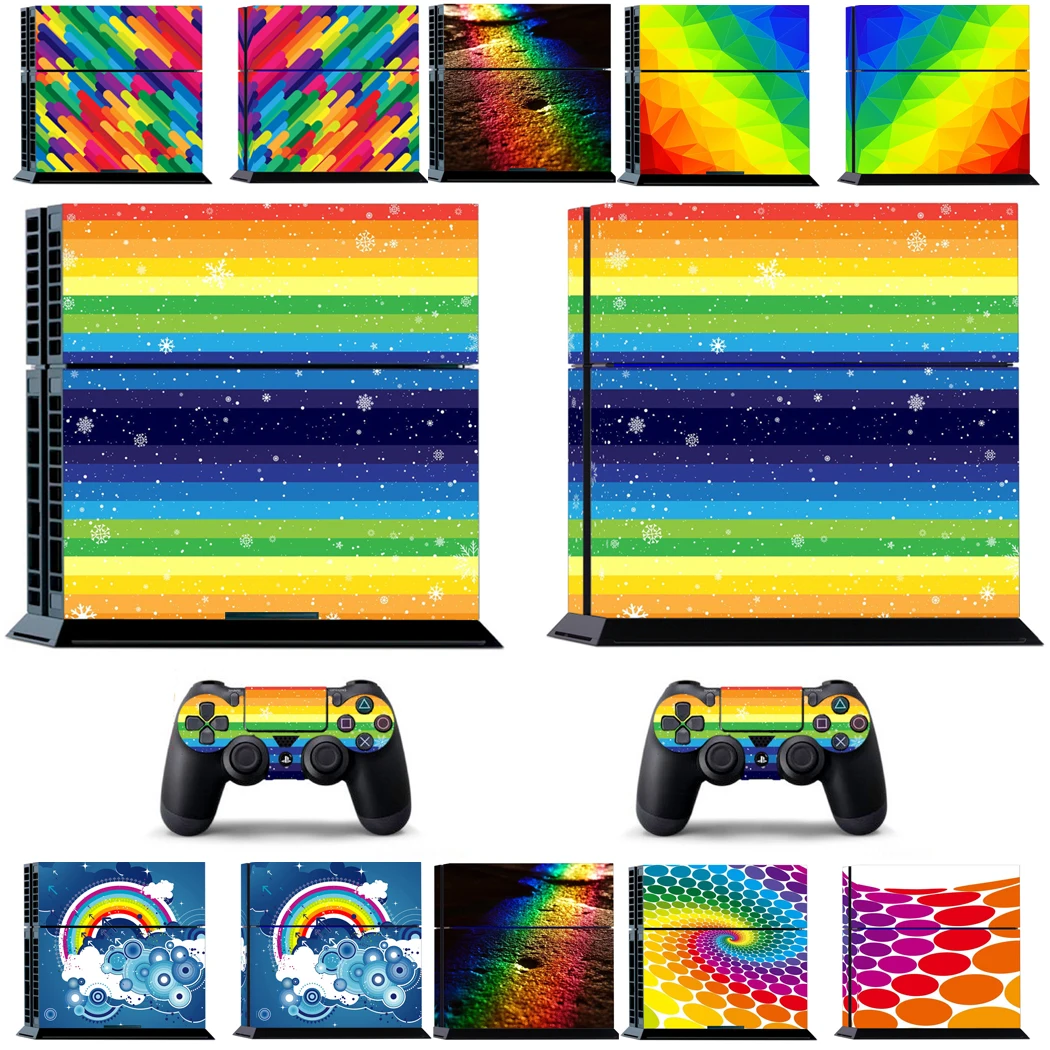 Rainbow 1333 Vinyl Skin Sticker for Sony PS4 PlayStation 4 and 2 controller Skins Stickers