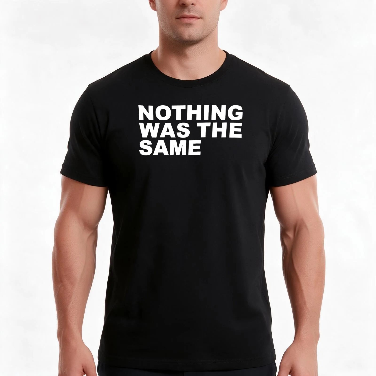 nothing was the same T-Shirt, Summer Casual Cotton Tee, Oversized Streetwear Tops, Vintage Graphic Print, Loose Fit Short Sleeve