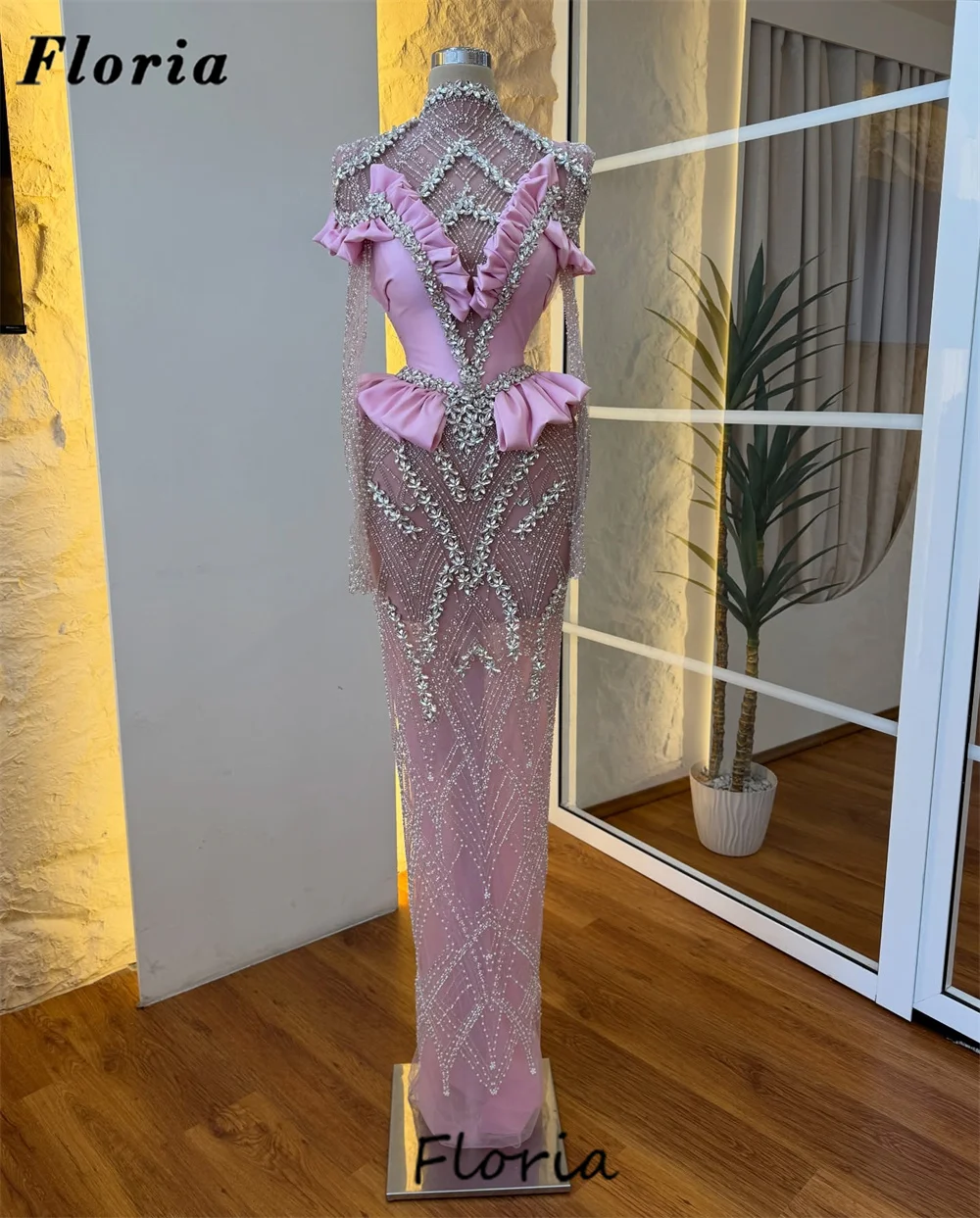 فساتين لحفلات الكوكتيل حورية البحر الوردية أنيقة دبي مطرز بالخرز فساتين سهرة نسائية لحفلات الخطوبة فساتين فيستدوس دي نوش مخصصة