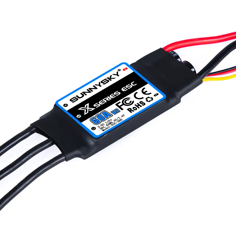 SUNNYSKY X Series ESC 60A 2-6S Brushless Speed controler With Ubec For RC Airplane 3D KT Aircraft Fixed Wing Culvert
