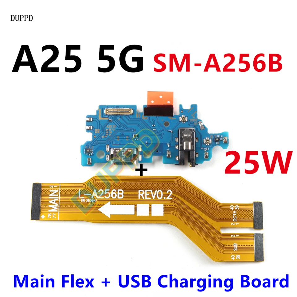 サムスンギャラクシーA25,5g,sm-a256b,A256用のフレックスケーブル付き