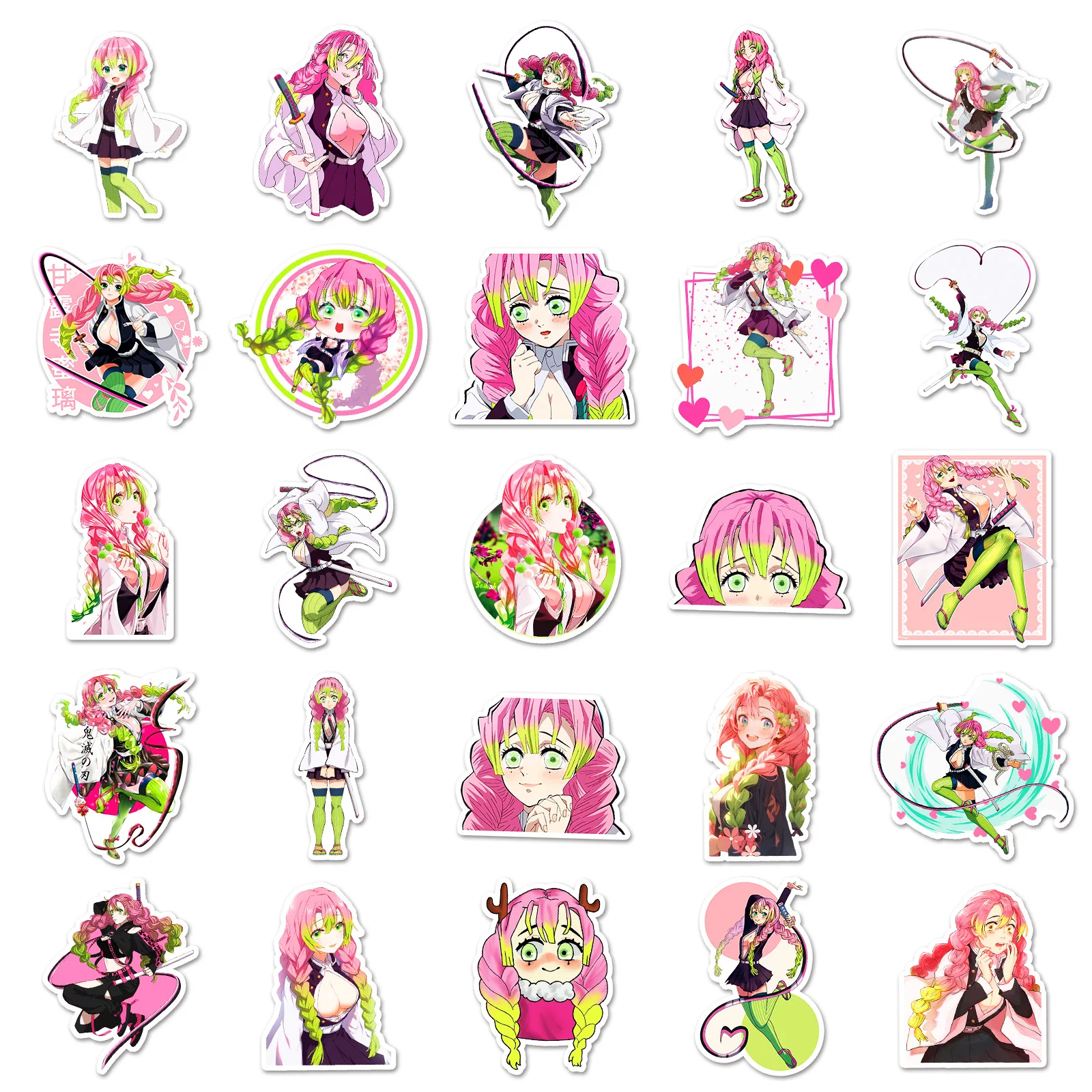 

10/50PCS Japanese Anime Demon Slayer Kanroji Mitsuri Cartoon Fun Cute Creative Decorative Stickers DIY Wardrobe Graffiti Decals