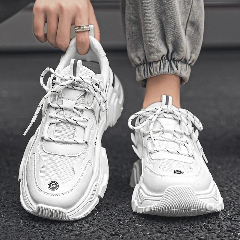 

Мужская обувь, дышащие повседневные кроссовки на толстой подошве, для бега на открытом воздухе, новые мужские кроссовки для тенниса на четыре сезона, удобные мужские кроссовки с мягкой подошвой