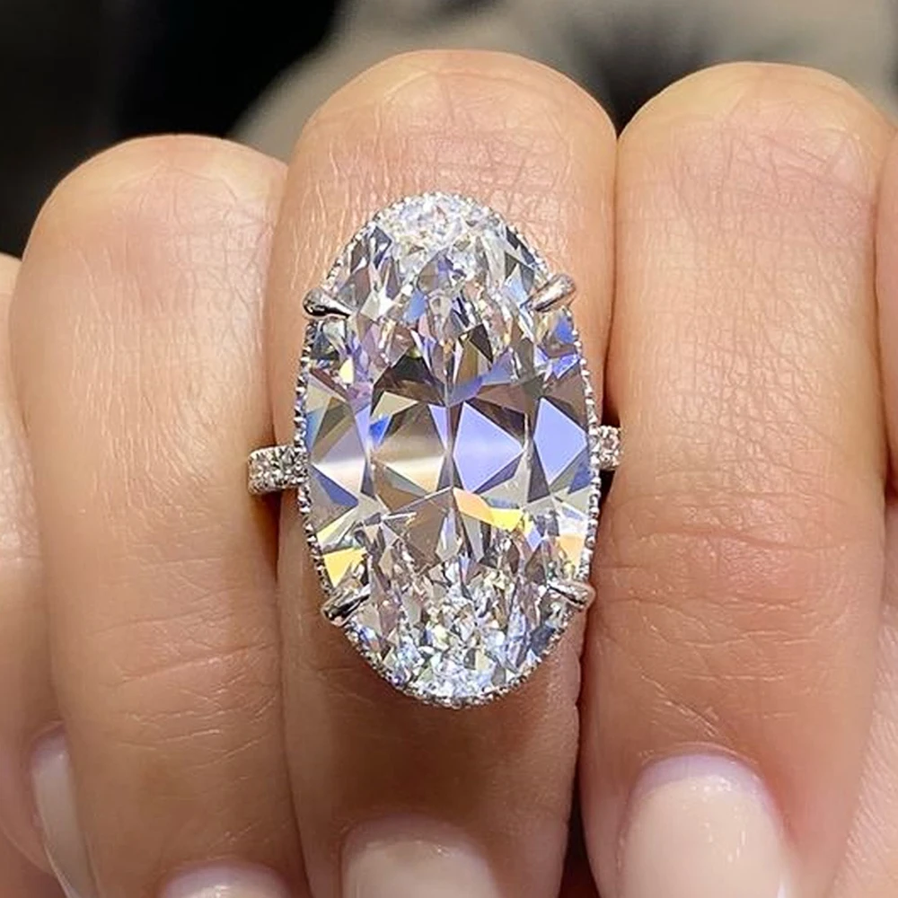 Huitan Bling Bling große ovale aaa cz Ring einfache elegante Frauen Verlobung Hochzeit Accessoires 2022 trend ige Schmuck Drop Shipping