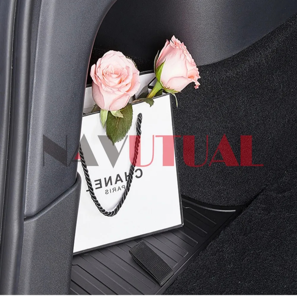 For Tesla Model 3 Y Car Trunk Side Storage Box Hollow Cover Organizer Flocking Mat Partition Board Stowing Tidying