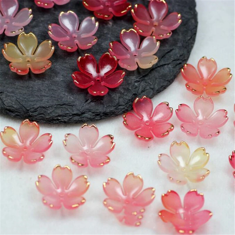 10Pcs/Lot New Torus 19MM Acrylic Flower Beads Petals Charm Connectors Diy Earrings hair Jewelry Making Resin Acessories