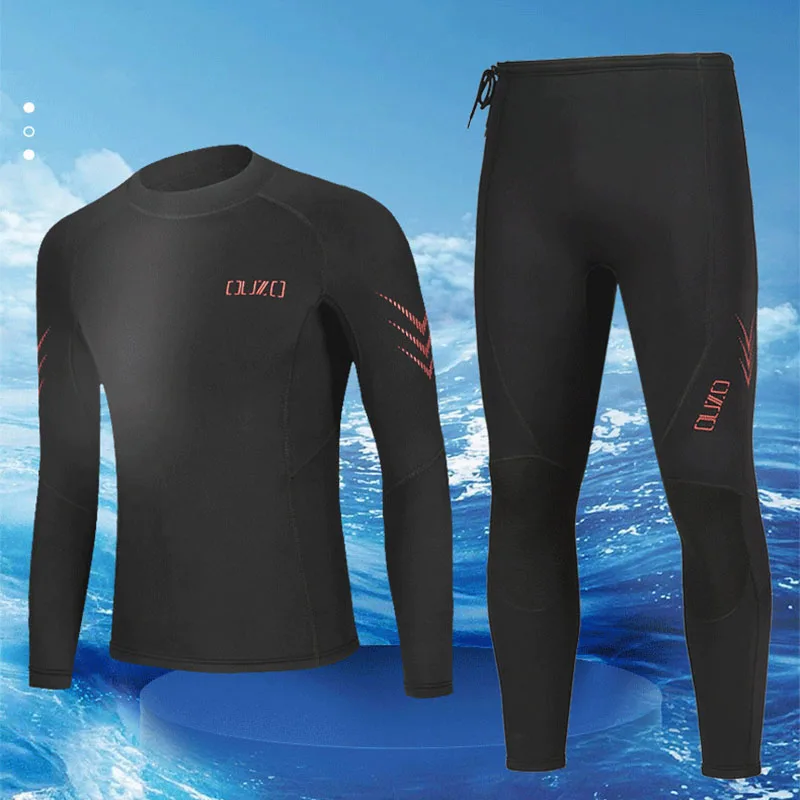 

1.5MM Wetsuit Premium Men Women Wet Pants Split Jacket Pants Neoprene Swimwear Black Stay Warm Diving Surf Wetsuit