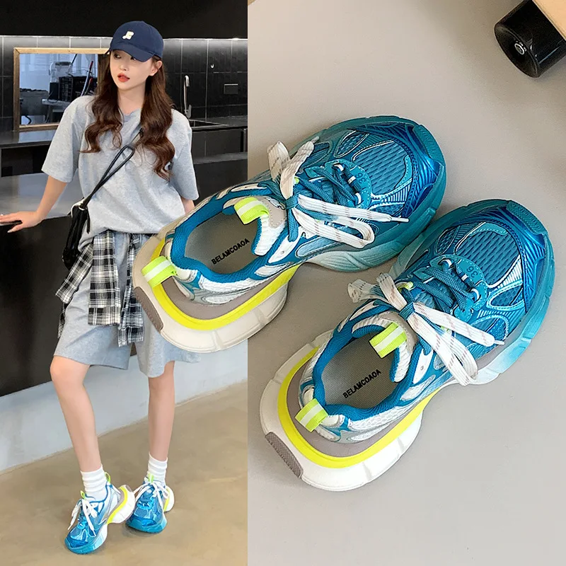 

Шикарные массивные кроссовки для женщин и мужчин, новый дизайн 2023, белая, красная женская спортивная обувь, удобная повседневная обувь на широкой подошве, большой размер