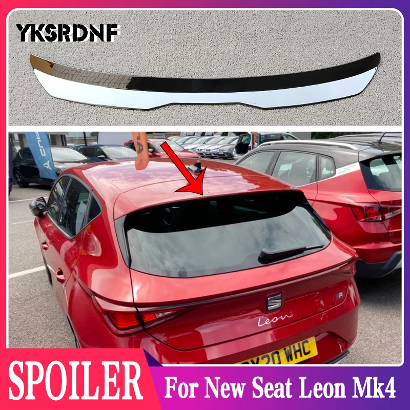 Roof Spoiler Lip Wing for New Seat Leon Mk4 2020 2021 High Quality ABS Plastic Glossy Black Rear Spoiler Extension Car Top Wing