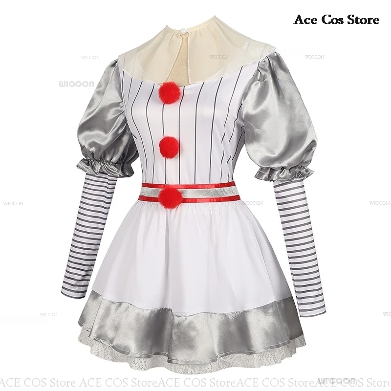 Halloween Creepy Killer Clown Cosplay Traje para Mulheres, Roupa de Terror, Calças Masquerade, Assustador, Carnaval, Festa