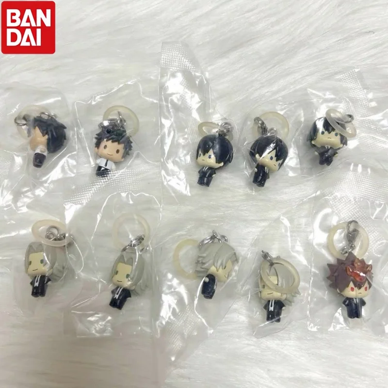 Bandai Original Gashapon Katekyo Hitman Reborn Yamamoto Tsuna Hibari Reborn Figura Llavero Coleccionable Juguete Colgante para Paraguas