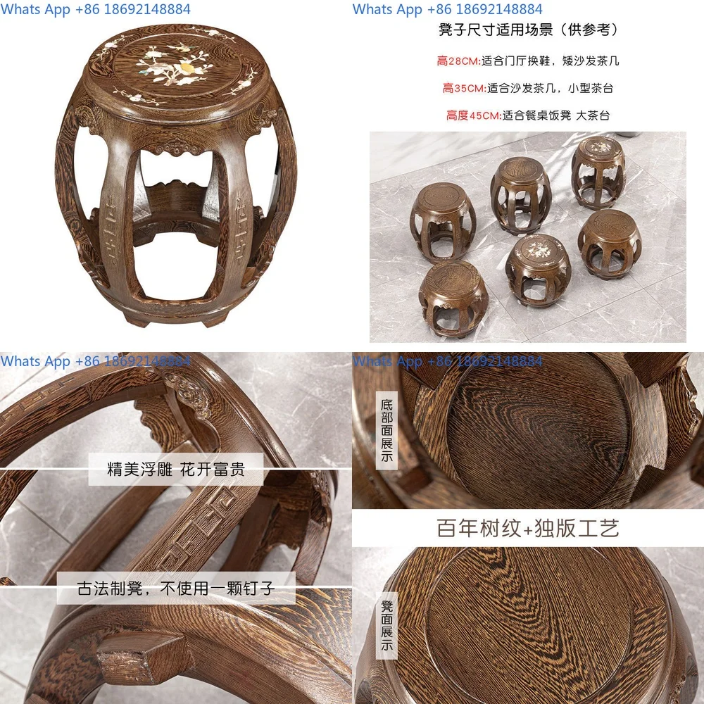 

Round Wooden Stool Small Bench for Adults Multi Purpose Handcrafted Solid Wood Seat Ideal for Home School Music Use