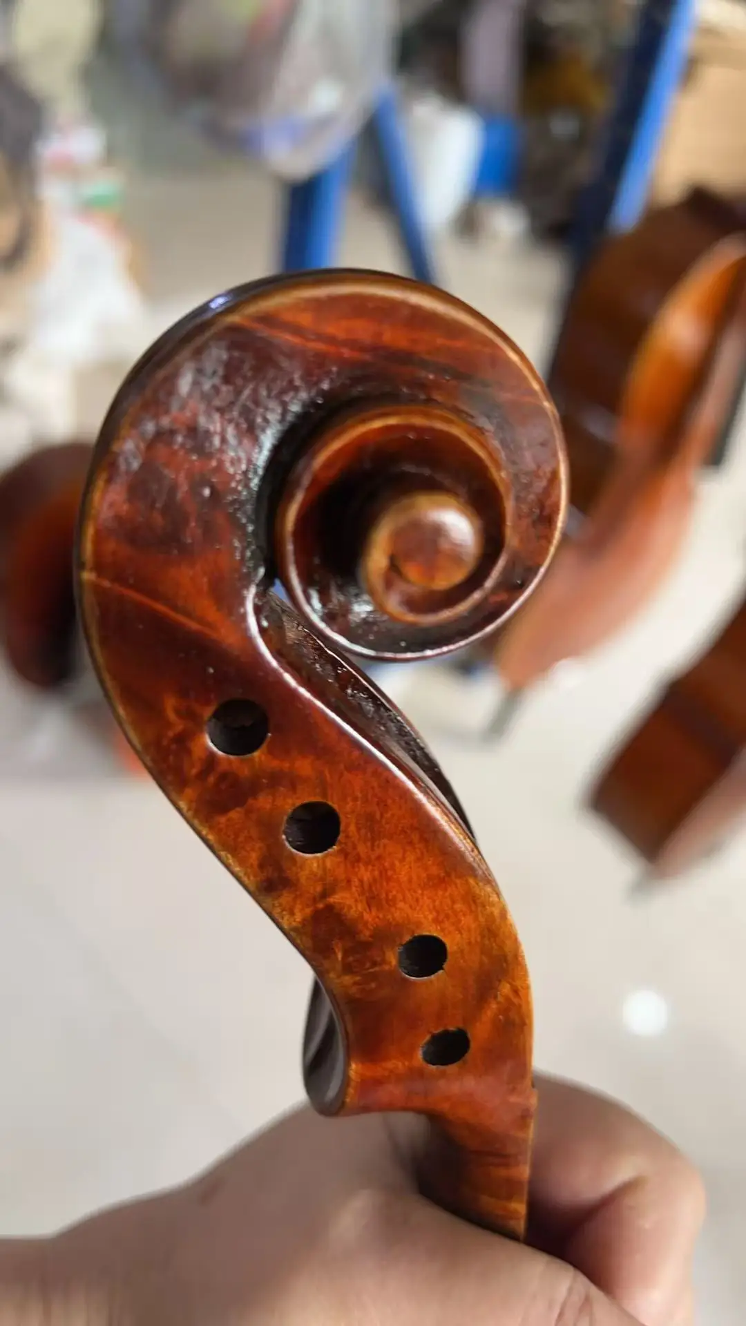 Musical Instruments  4/4 Handmade natural tiger pattern maple pattern violin bird eye maple