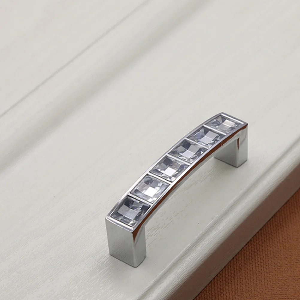 

Durable Crystal U Shape Drawer Pulls Door Knob Cabinet Handles Bright Chrome 2.2Cm Screws Fashion Home Decor Hardware
