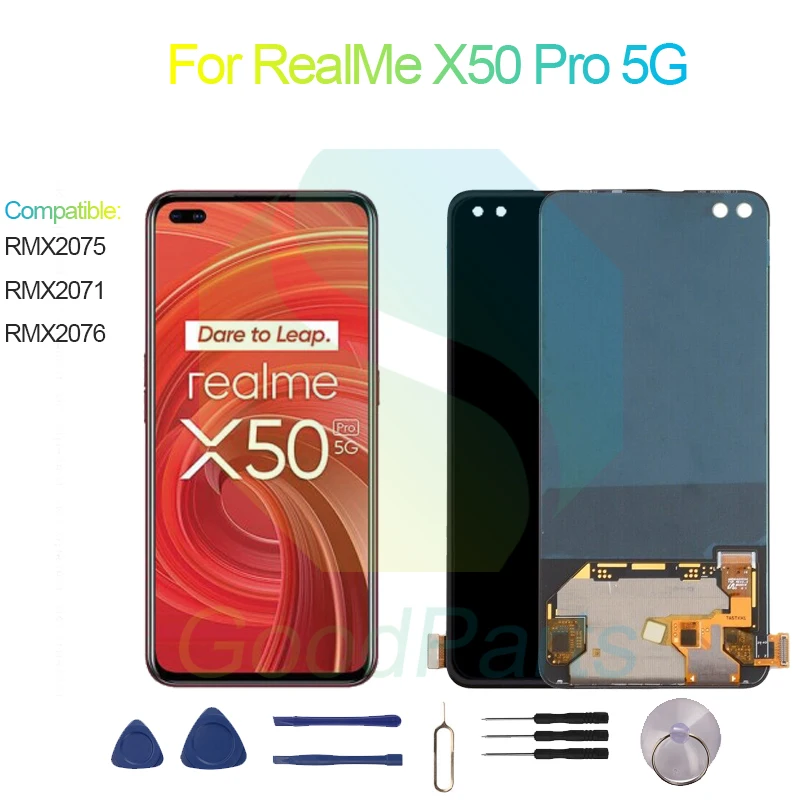 

ЖК-дисплей для RealMe X50 Pro 5G, экран 6,44 дюйма, RMX2075, RMX2071, RMX2076 X50 Pro 5G, сенсорный дигитайзер в сборе, замена