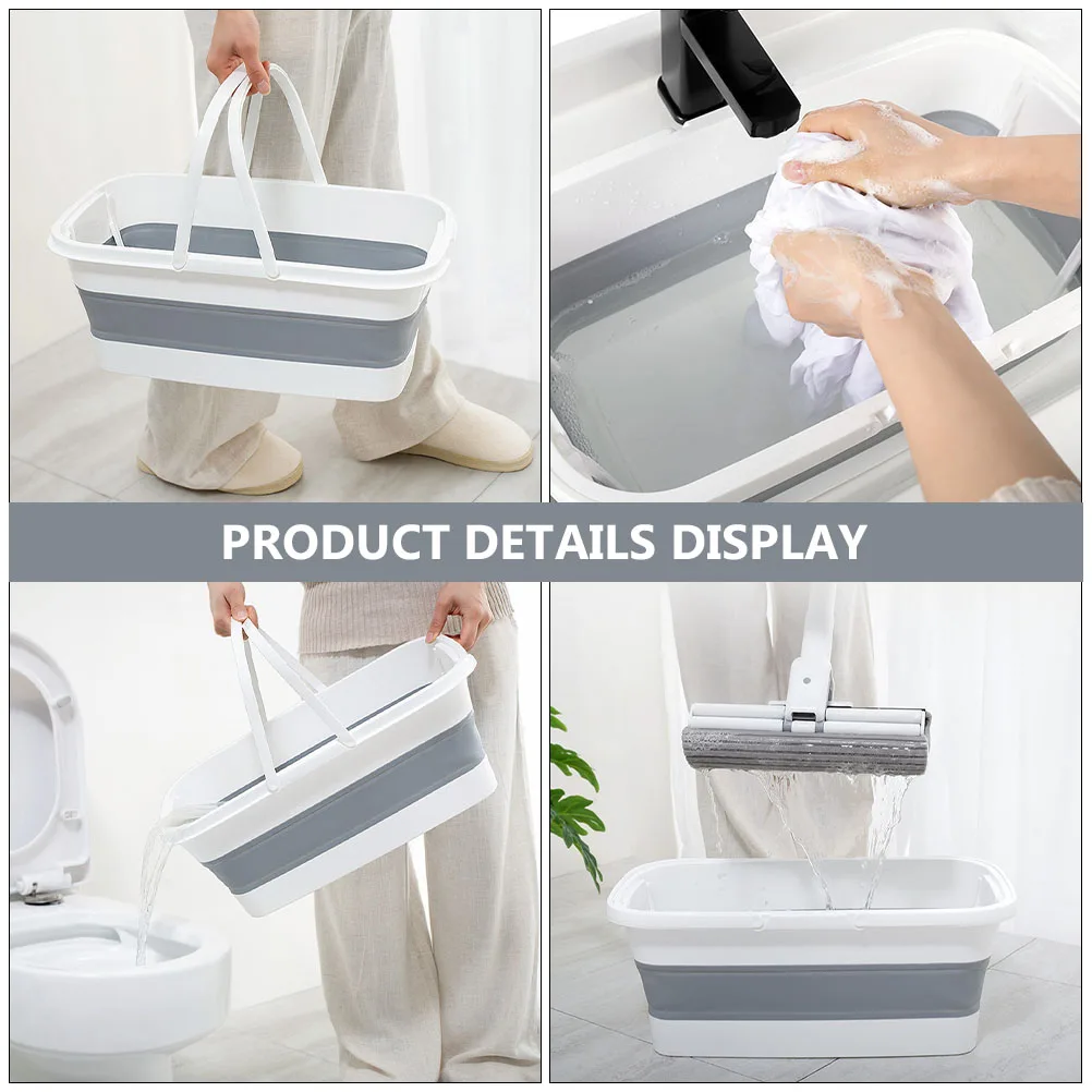 

Portable Foldable Laundry Basin Bucket Collapsible Sink Sturdy Rim Base Dual H Camping Hiking Storage Wash Dish
