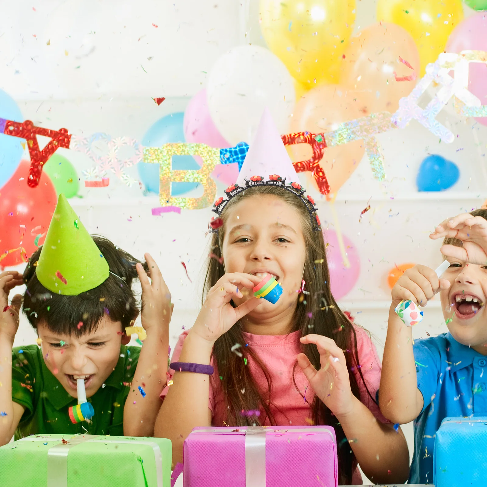 

Cute Headband for Girls Double Layer Braided Hair Headdress with Clips Flower Girl Accessory Toddler Infant Baby Girl Hairband