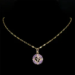 Aesthetic Chakra OM Reiki Symbol Pendant Necklace for Women Men Stainless Steel Gold Color Buddhism Lotus Mala Chain Jewelry NS7