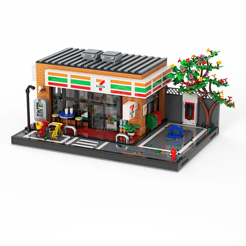 Moc Bouwmodel Baksteen 711 Supermarkt Technologie Modulaire bouwstenen Cadeau Kerstspeelgoed DIY Set Montage