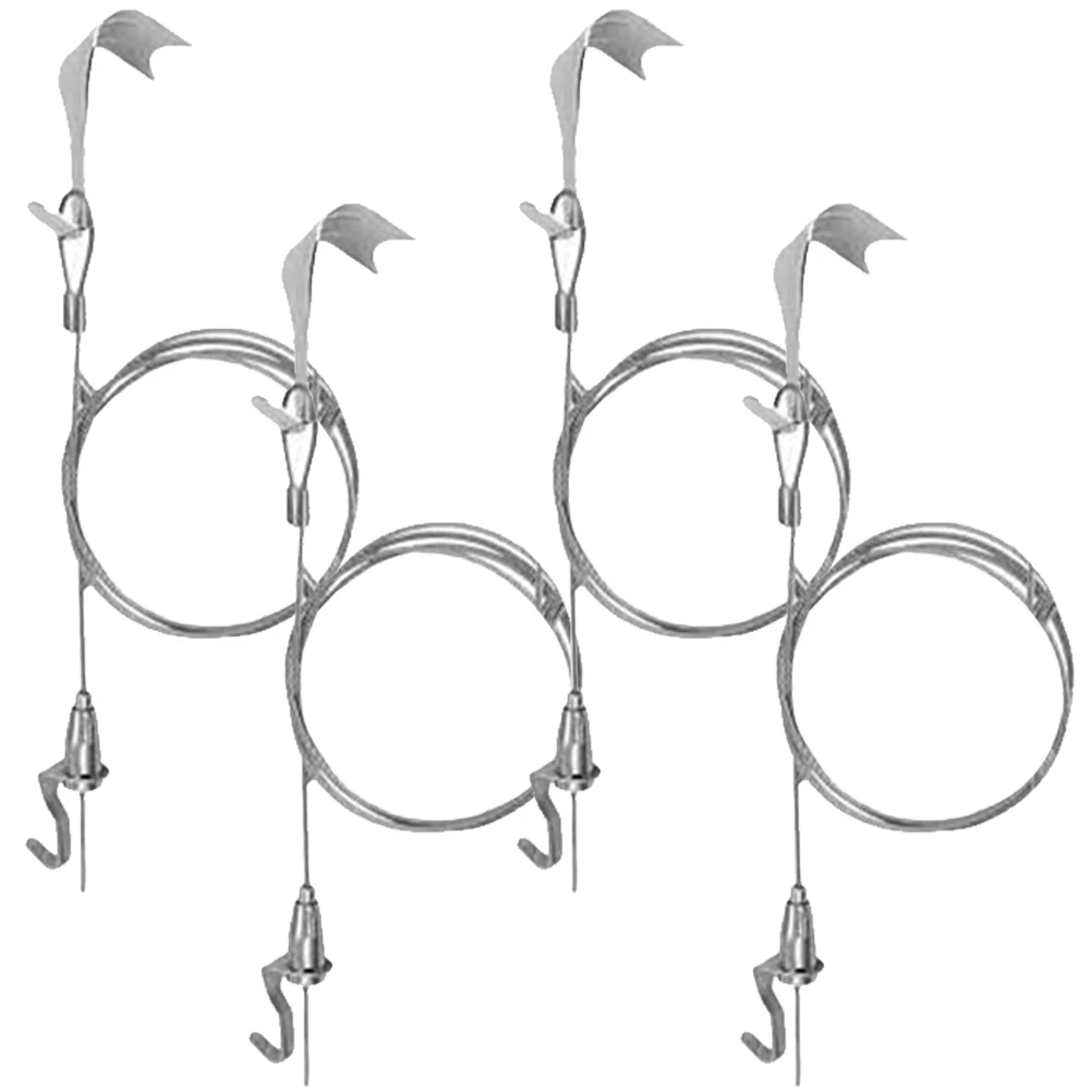 

4 Sets Hanging Wire Rope System Picture Hanging String with Hooks Adjustable Cord for Frames DIY Supplies Hardware