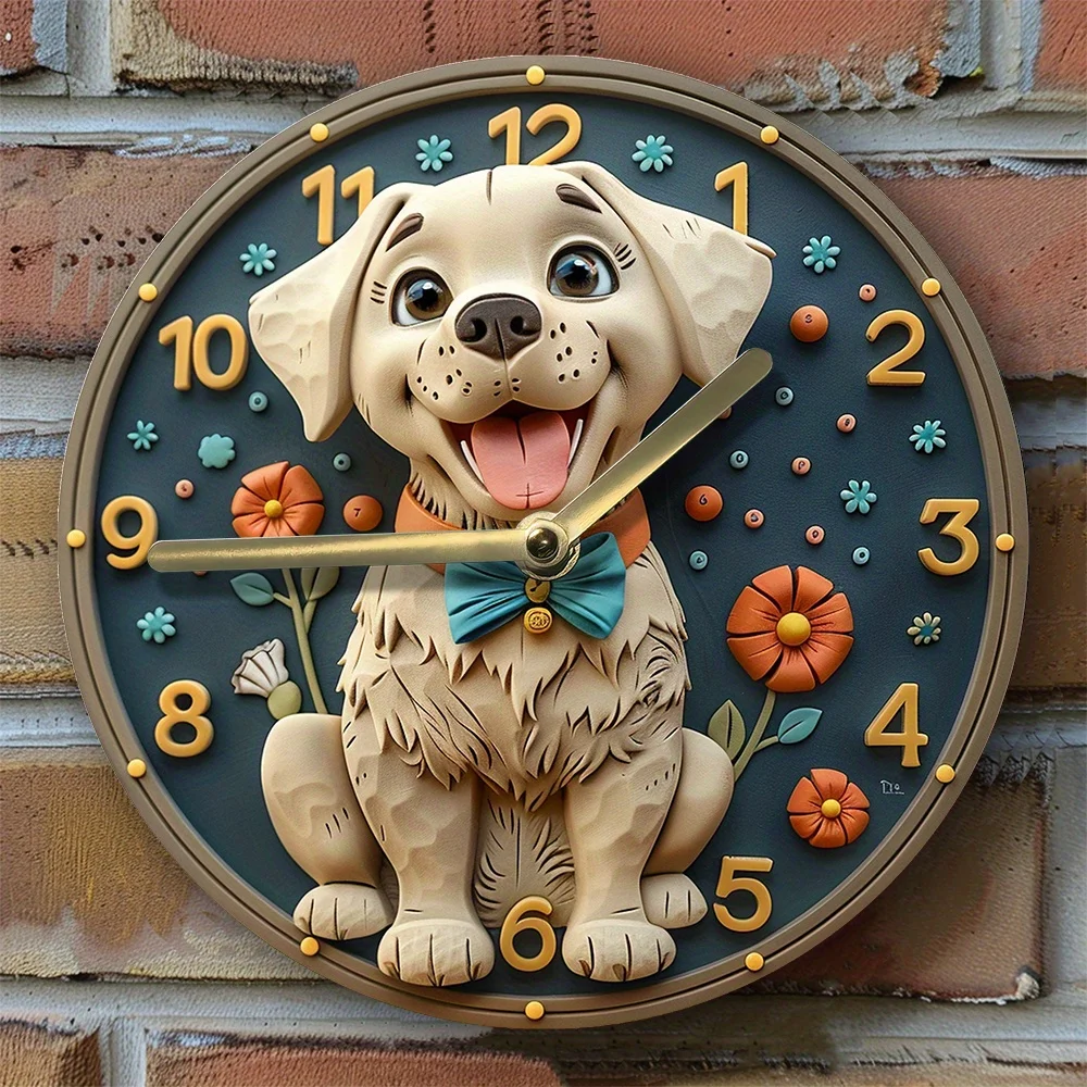 

Wall Clock With Golden Retriever Design - Perfect For Living Room Decor & Graduation Gifts Wall Clocks