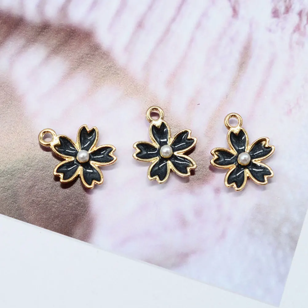 

50 Pcs Cherry Blossom Pendant Charm Jewelry Making Pendants Korean Version DIY Charms