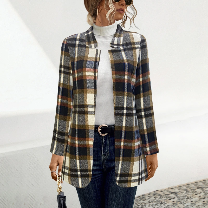 New Autumn and Winter Women's Clothing Hot Selling Plaid Jacket