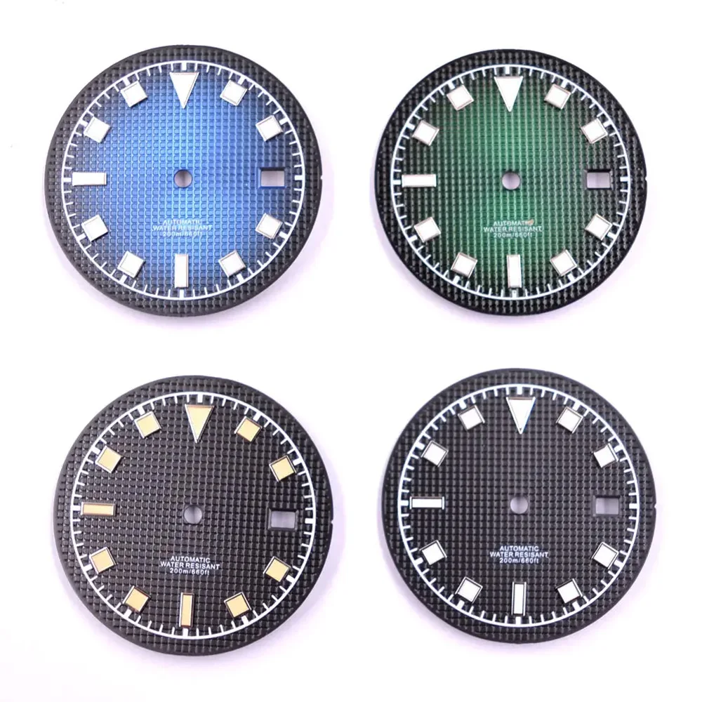 33.5mm Green Luminous Green/Blue/Black Sterile Dial Fits NH35 NH35A NH36 NH36A Movement