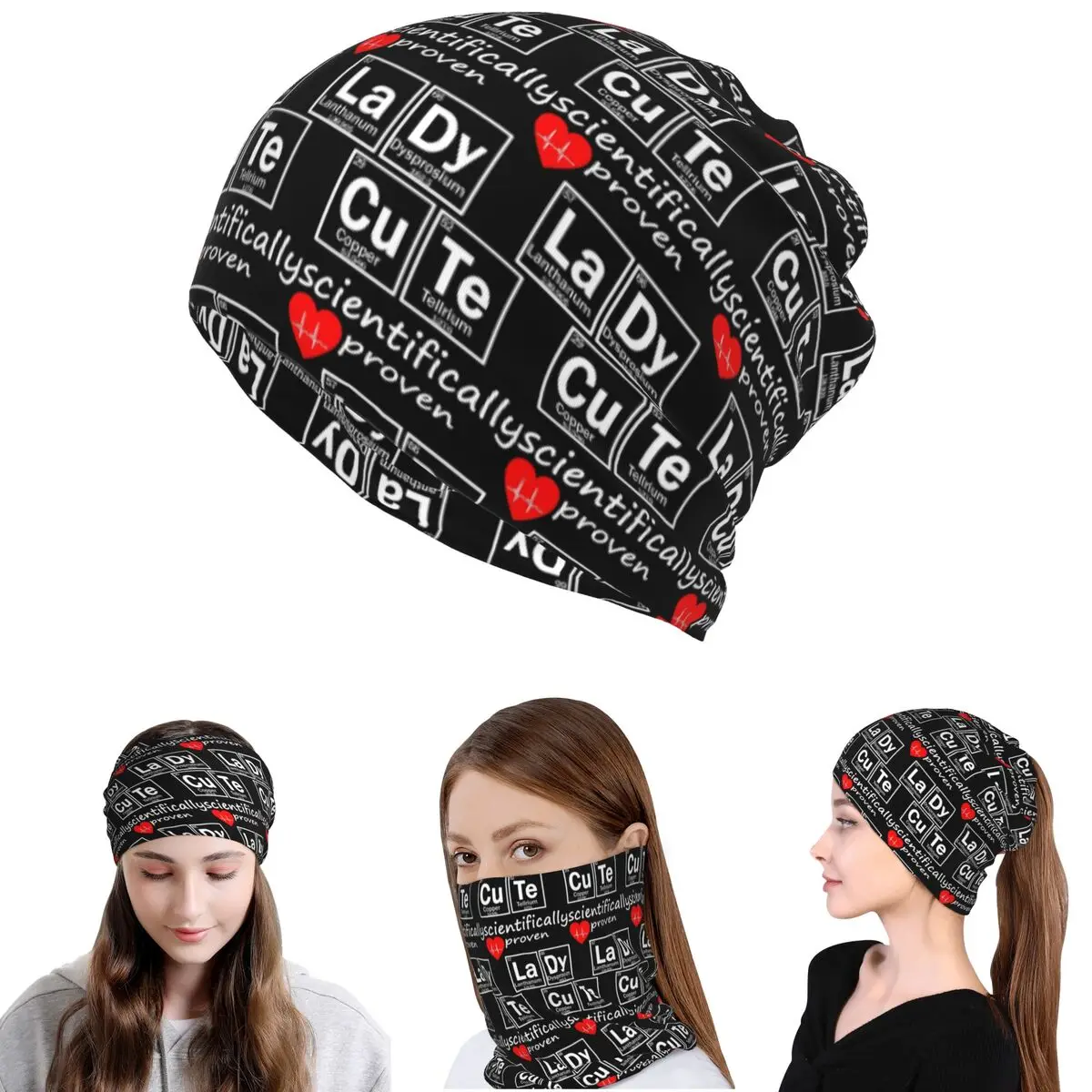 

Elements Periodic Table Science Chemistry Chemical Bandana Neck Cover Magic Scarf Headband Beanies Hat Unisex Adult Breathable