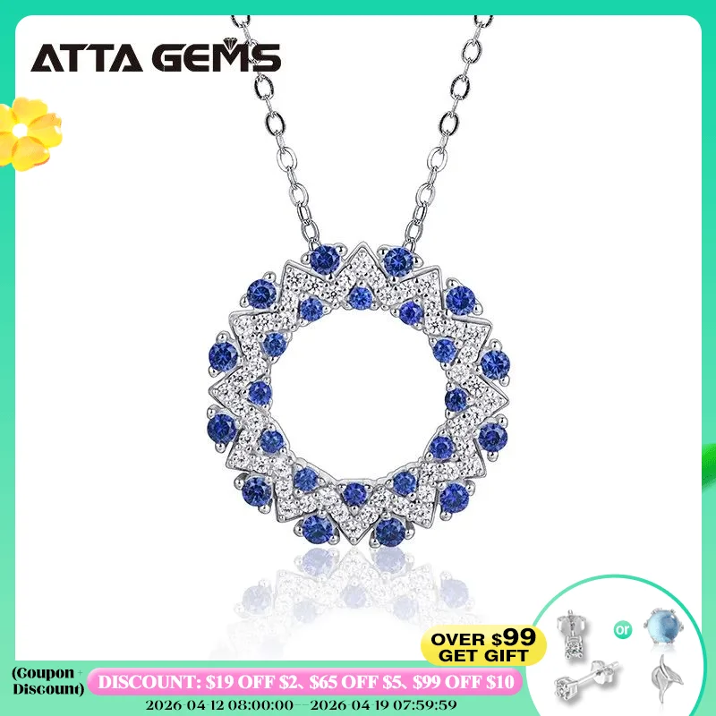 

Женское ожерелье из серебра 925 пробы с голубым сапфиром