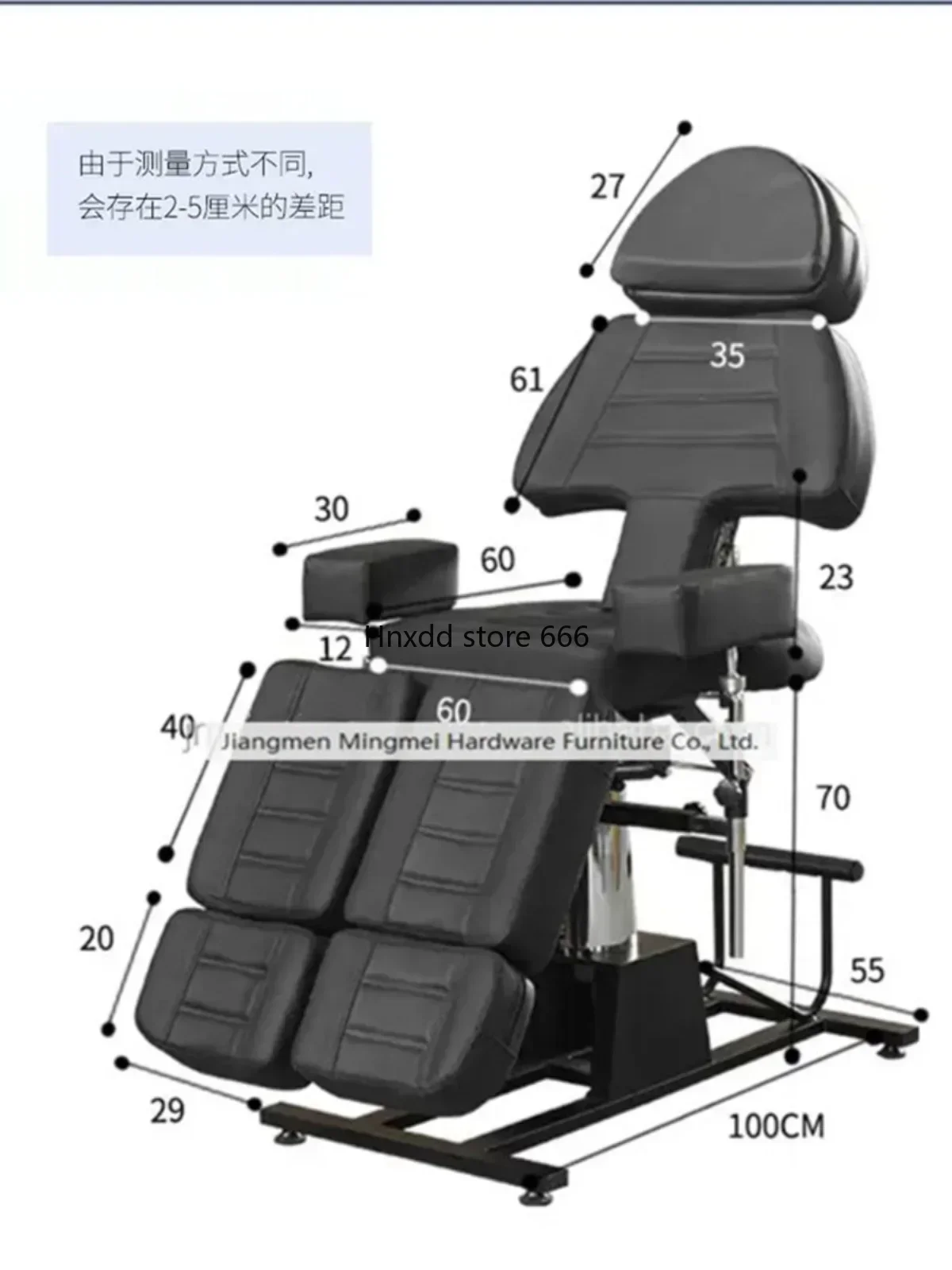 Single Split Leg Tattoo Couch Multifunctional Adjustable Tattoo Chair Facial Bed Hydraulic Lifting Tattoo Eyebrow Recliner