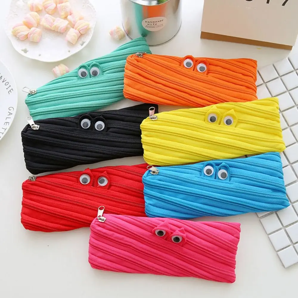 Cartoon Zipper Makeup Lipstick Bag Large Capacity Solid Color Eyes Coin Purse Wallets Cosmetic Bag Rabbit Ear