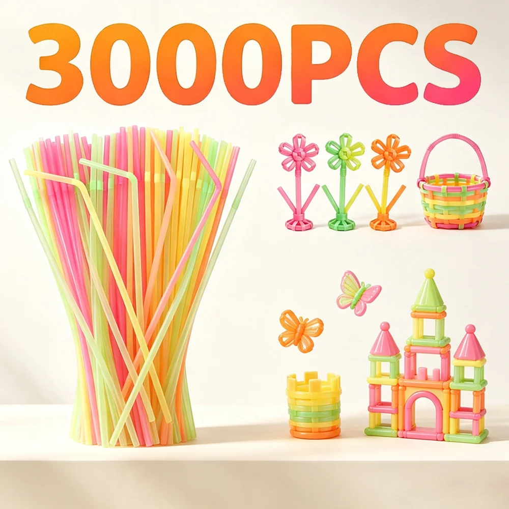 Multicolor Mixed Fluorescent Craft Straws Special Material for DIY Accessories Flexible and Durable Creative Floral Decorations