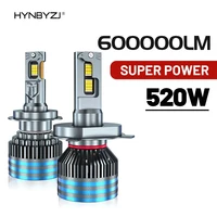 HYNBYZJ H7 LED Canbus 6000K H11 H1 H4 600000 LM 520W HB3 9005 HB4 9006 H8 HIR2 9007 9008 H13 LED Bombilla de faro de coche Luz automática