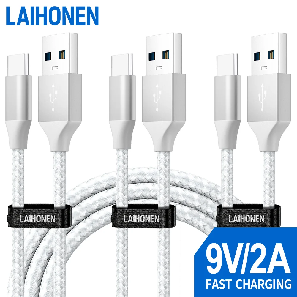 LAIHONEN 3 Stück 1M/2M/3M USB-A auf Typ-C Schnellladekabel für Samsung Galaxy A15 A25 A35 A55 A54 S24 iPhone 16 15