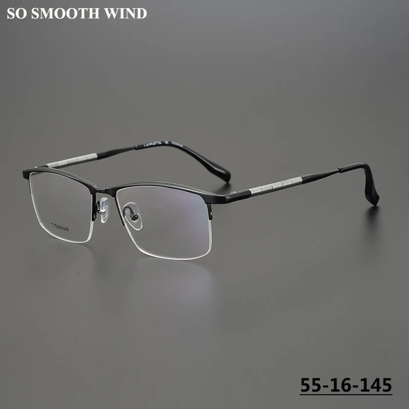 

Ultralight Half-rim Pure Titanium Eyeglasses Men Business Square Glasses Frame Women Handmade Design Quality Spectacles Eyewear