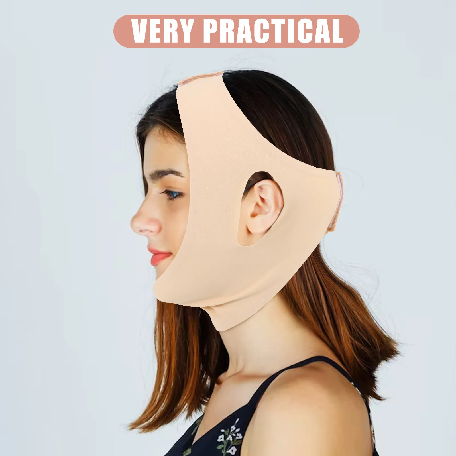 Maschera Modellante Traspirante Senza Cuciture per Doppio Mento, Strumento Snellente per il Contorno del Viso