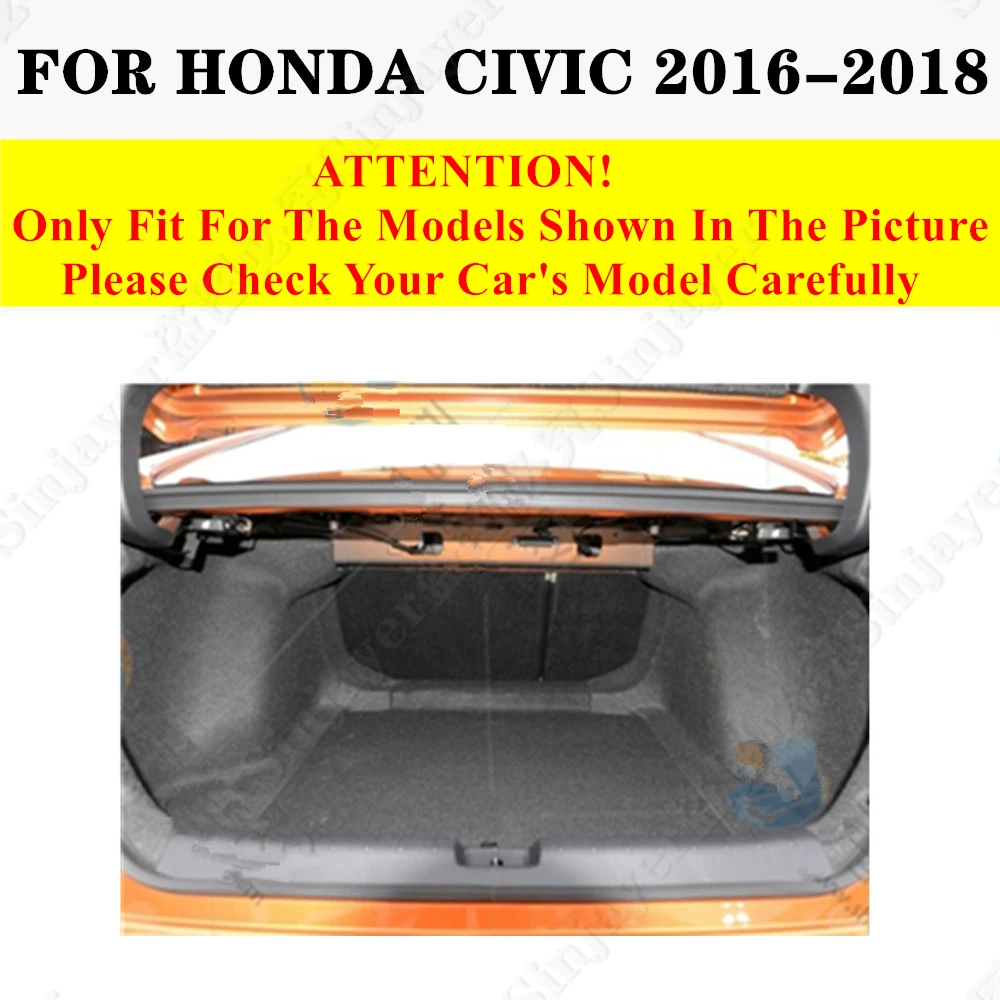 High Side Car trunk mat for Honda Civic 10th 2018 2017 16 Tail Boot Tray luggage Pad Cover Rear Cargo Liner Interior Accessories