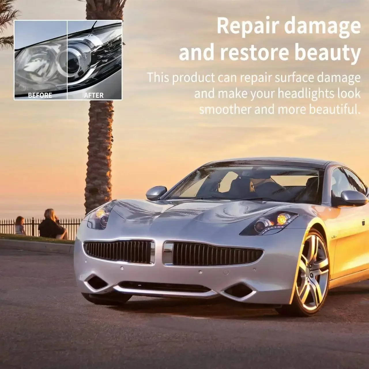 Headlight Restoration Cream Repair Agent With Sponge Car Cleaner Lens Polisher For Repair