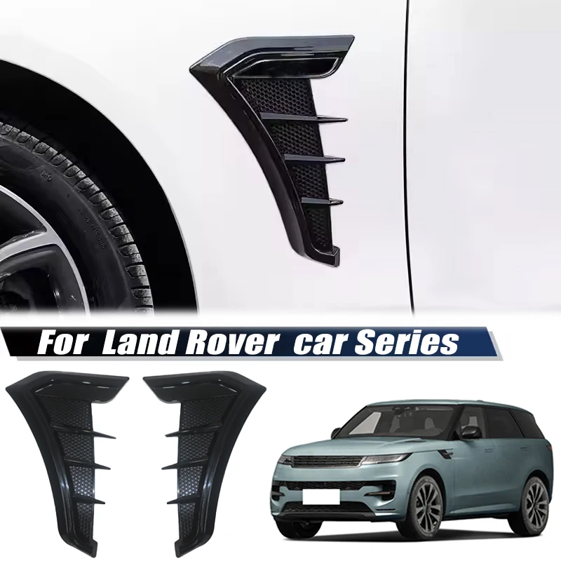 2pcs Carbon Fiber Car Hood Air Flow Vent Stickers For Land Rover Range Rover Evoque Velar Discovery Sport Defender