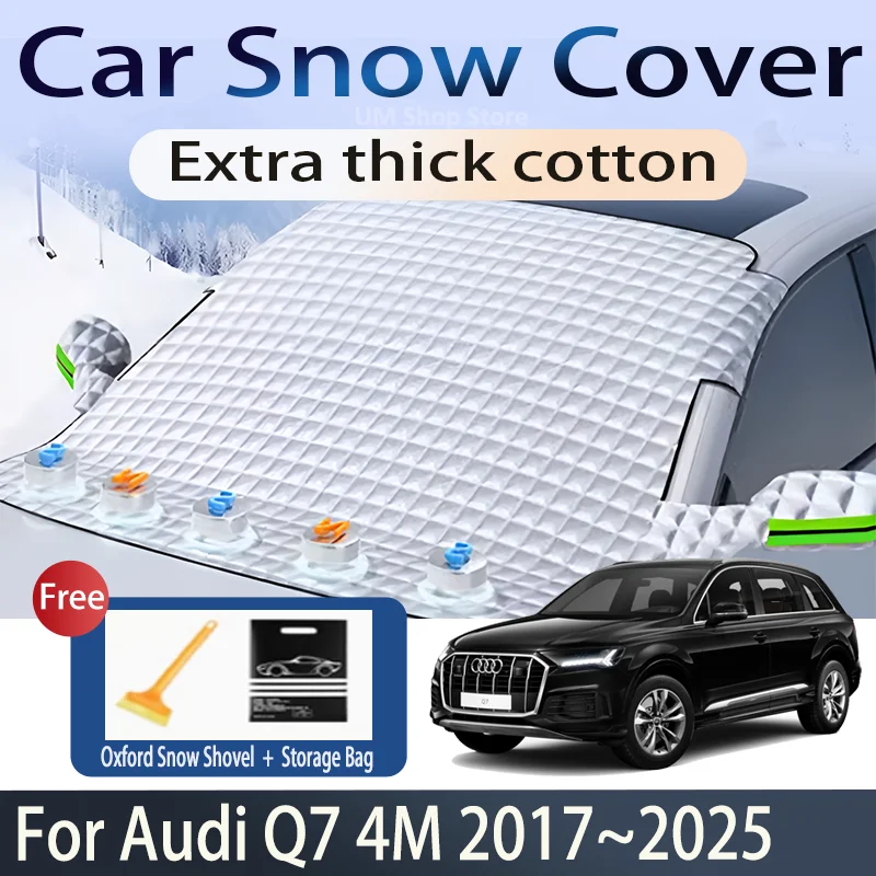 Car Cover For Audi Q7 4M 2017~2025 2022 MK2 Front Windshield Snow Ice Shield Protector Window Shade Cover Exterior Accessories