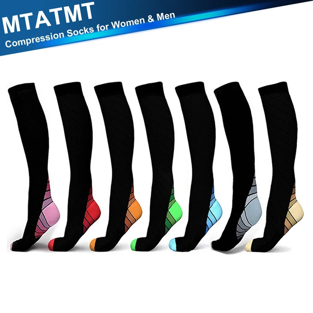 

MTATMT 1Pair Compression Socks for Women & Men for Neuropathy Swelling Pain Relief 20-30 mmHg Medical Knee-high Stockings